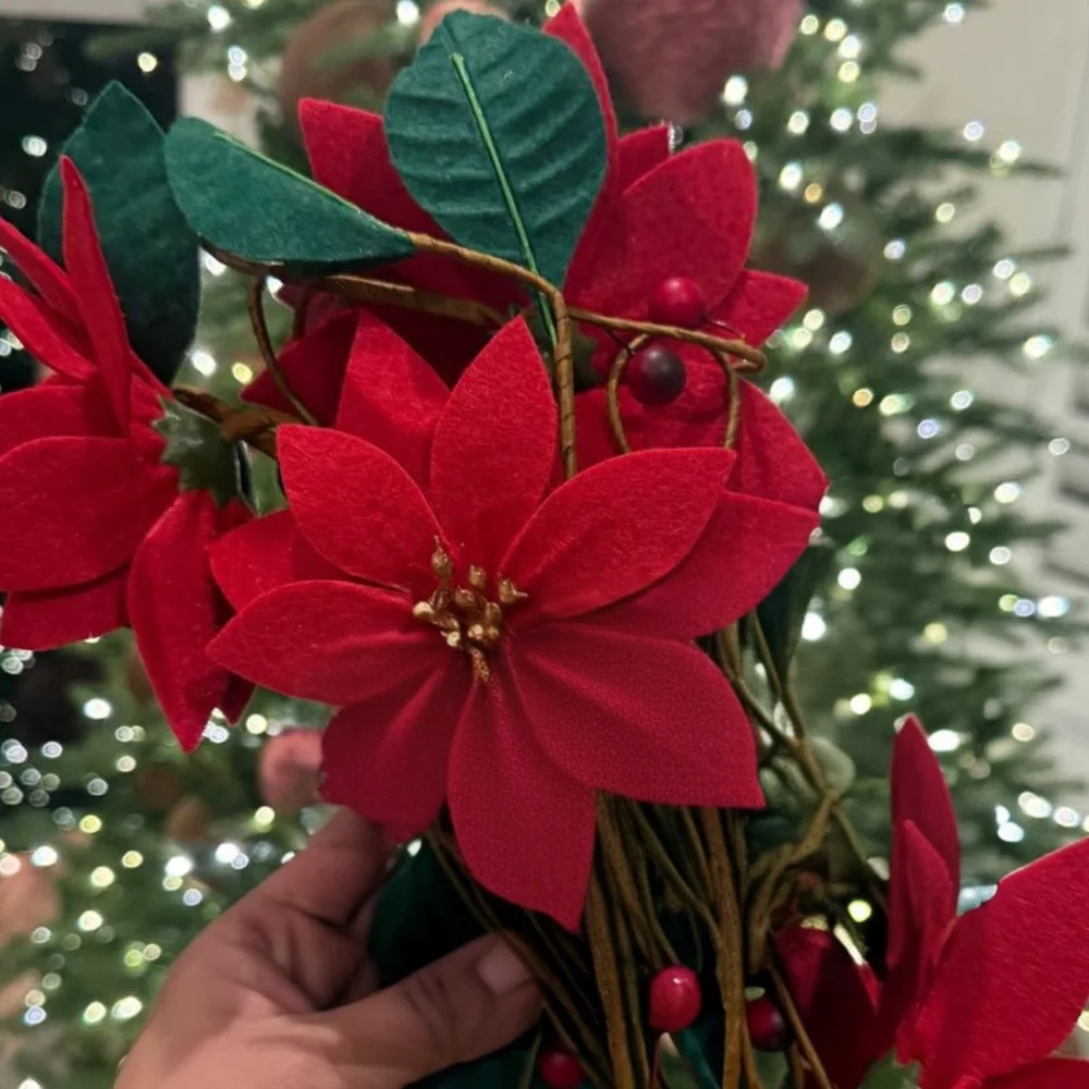 Target wondershop felt poinsettias garland 6 ft